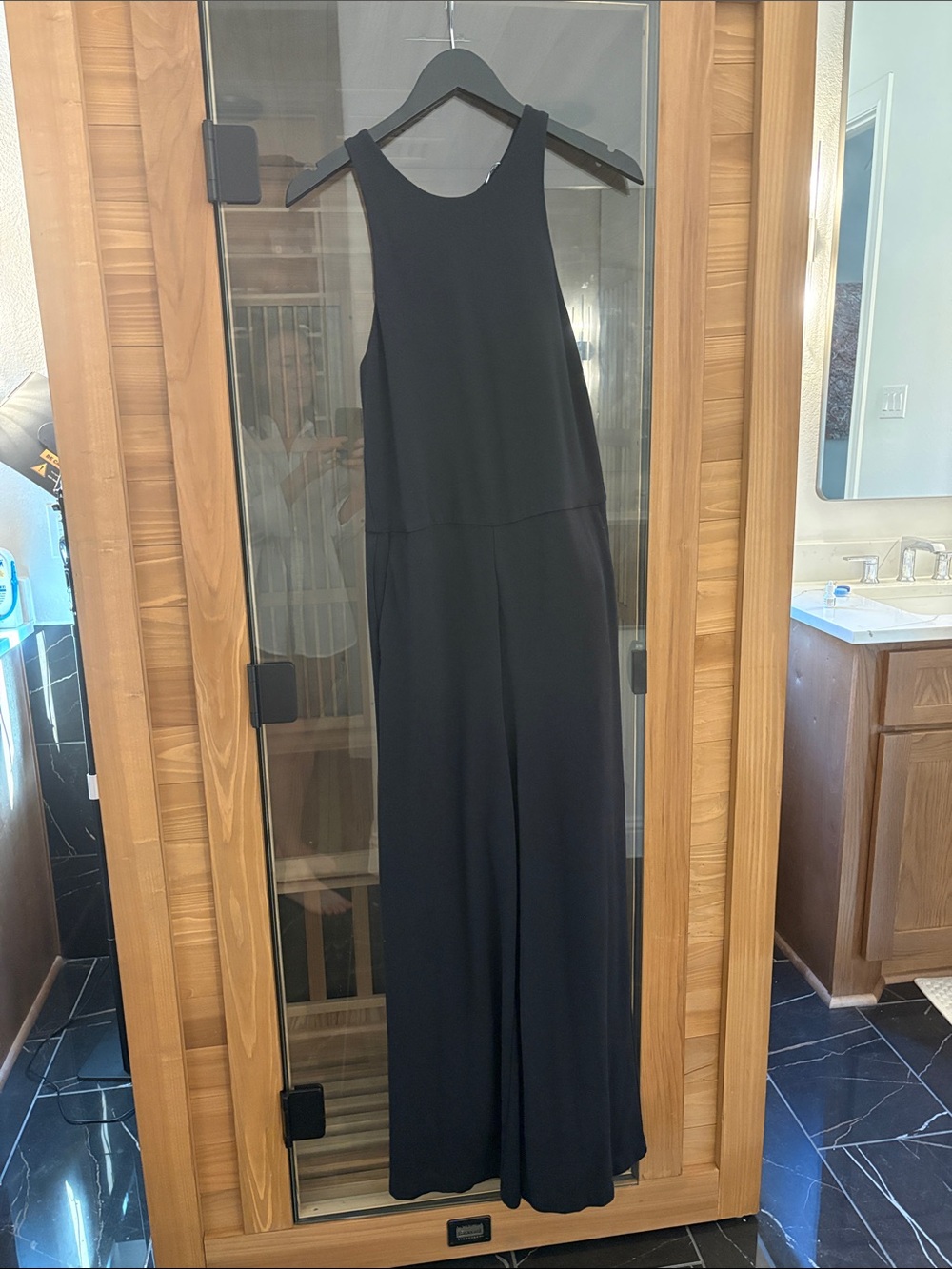 Kit and Ace Black Sleeveless Wide-Leg Jumpsuit